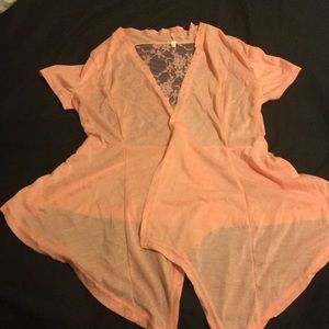 Peach color Laced/cotton cardigan